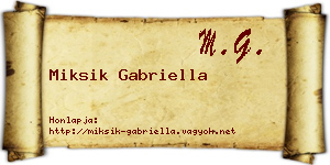 Miksik Gabriella névjegykártya
